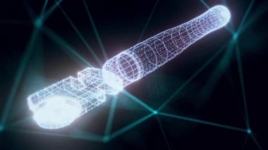 Glasscutter hologramı. Kapat.