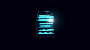Tahta piyasa raf hologramı Dönüyor