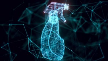 Sprey şişe hologramı. Kapat.