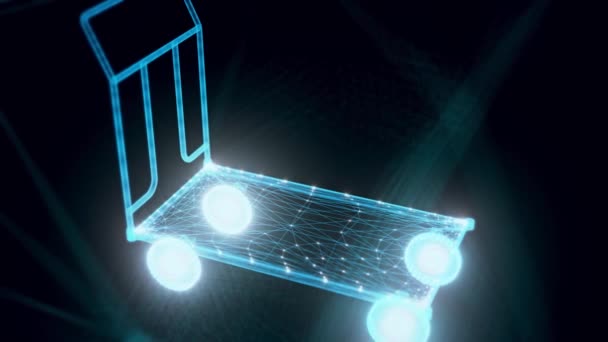 Trolley hologram Close up — Stock Video