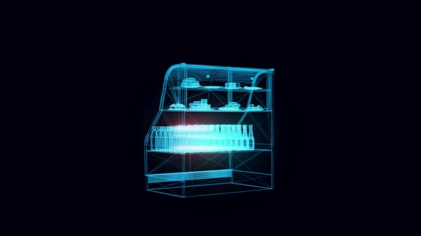 Piyasa görüntüleme hologramı Dönüyor — Stok video