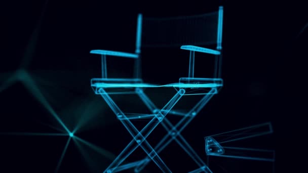 Reżyserzy krzesło hologram zbliżenie — Wideo stockowe