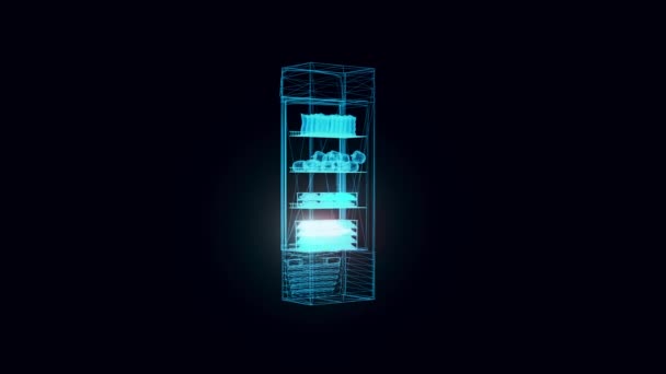Piaci hűtőszekrény 03 hologram Forgó — Stock videók
