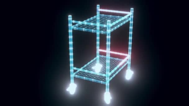 Tıbbi Trolley hologramı Dönüyor — Stok video