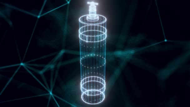 Hologramme du réservoir de gaz Fermer — Video