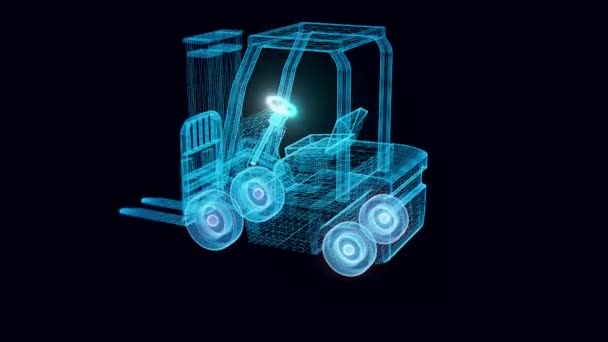 Forklift hologram Rotating — Stock Video