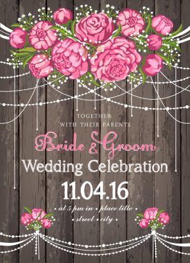 Düğün davetiye kartı beuty çiçek arka plan ile. Güzellik ilham kartı