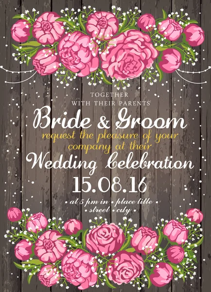 Cartão de convite de casamento com fundo floral beuty. Cartão de inspiração de beleza —  Vetores de Stock