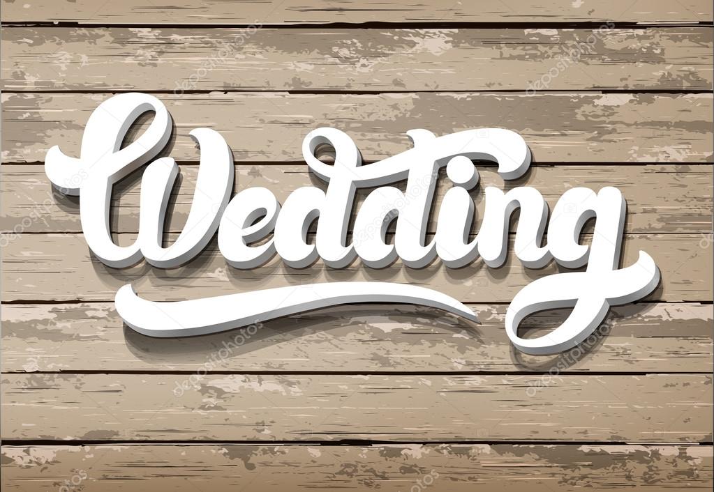 Wedding invitation. Vintage wooden background