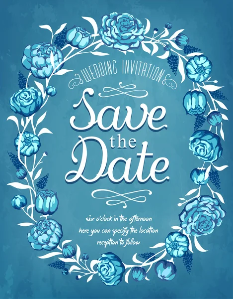 Save the date. Wedding invitation vintage card — Stock Vector