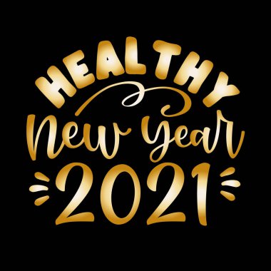 Sağlıklı Yeni Yıl 2021 - Covid-19 salgınında yeni yıl için komik tebrik kartı..  
