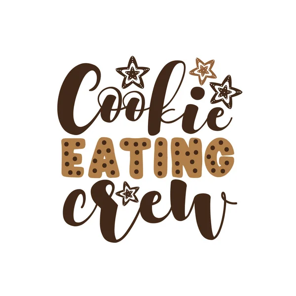 Cookie Eating Crew Lustiges Shirt Design Weihnachten — Stockvektor