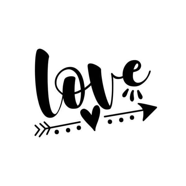 Amour Calligraphie Avec Symbole Flèche — Image vectorielle