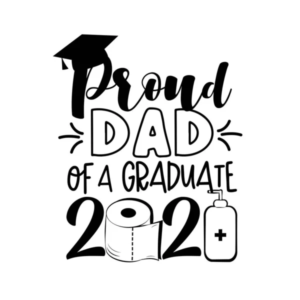 Περήφανος Μπαμπάς Ενός Πτυχιούχου 2021 Χαρτί Υγείας Και Καπάκι Αποφοίτησης — Διανυσματικό Αρχείο