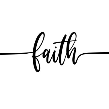 Faith - El çizimi modern hat metni.