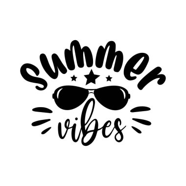 Yaz havası. Güneş gözlüklü slogan. Tişört baskısı, poster, kart, etiket ve diğer hediye tasarımı için iyi.