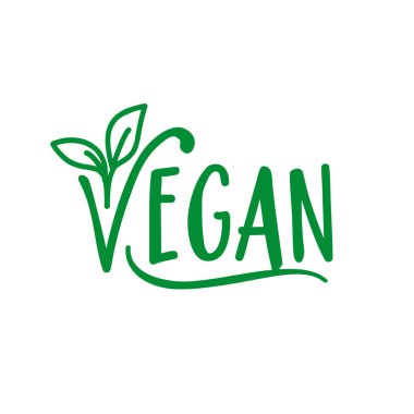 Vegan Vektör Harfleme İmza Çizimi.