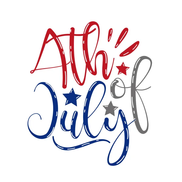 4Th July Calligraphy Happy Independence Day Design Illustration Good Advertising — Archivo Imágenes Vectoriales