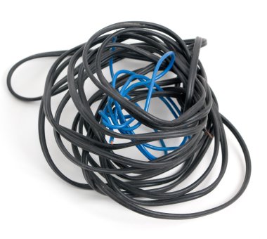 Beyaz arka plan üzerinde izole tel demeti