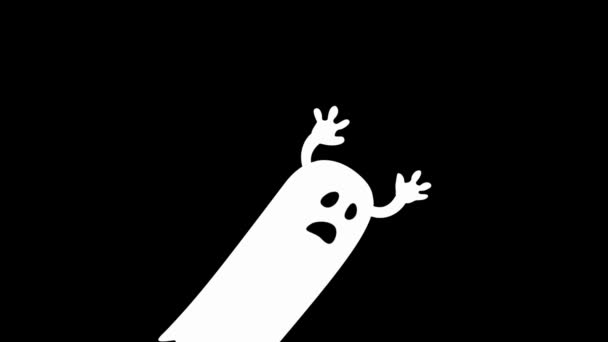 Halloween cartoon ghost character — Stock Video