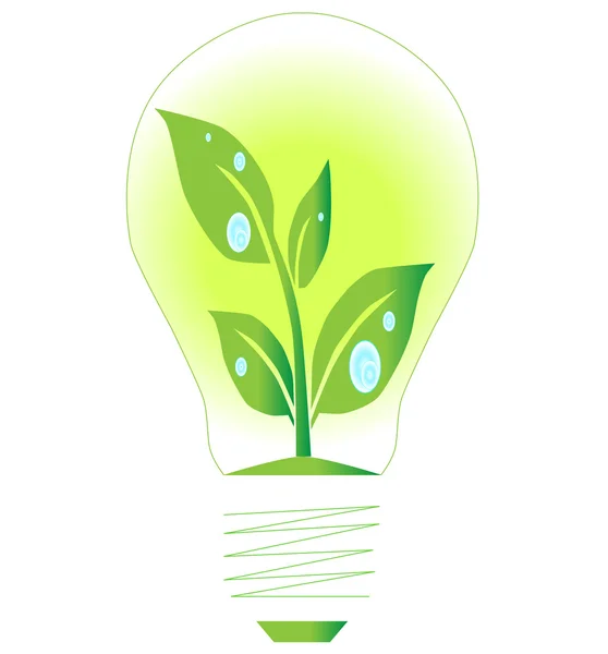 Lampe grüne Energie — Stockvektor