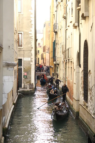 Der Große Kanal Von Venedig Und Gebäude Gondeln Boote Und — Stockfoto