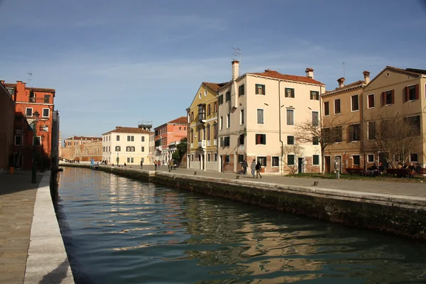 Grand Canal Venise Les Bâtiments Gondoles Bateaux Petits Bateaux Traversant — Photo