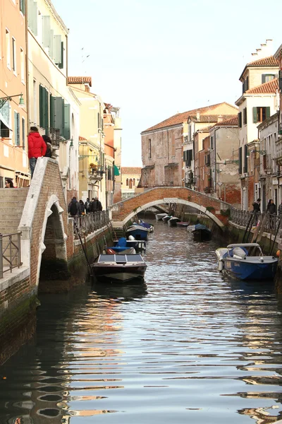 Der Große Kanal Von Venedig Und Gebäude Gondeln Boote Und — Stockfoto