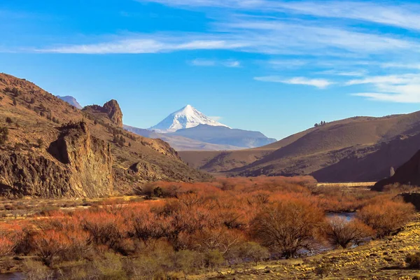 River Crossing Patagonian Steppe Neuquen Argentina Andes Mountain Range — Stock Photo, Image