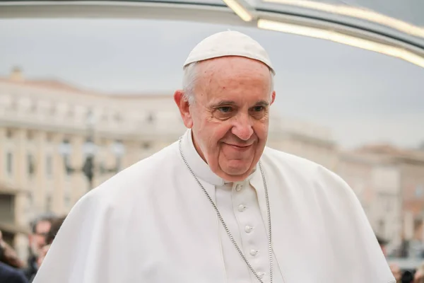 Vaticano Vaticano Fevereiro 2016 Retrato Papa Francisco Jorge Bergoglio Durante — Fotografia de Stock