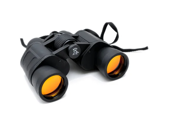 Black Binoculars White Surface — Stock Photo, Image