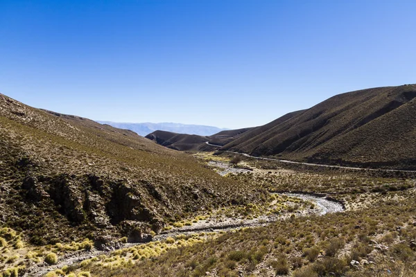 Valley formed by erosion of the river in Salta — Stock Photo, Image