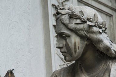 bir kadının yüzüne heykeli