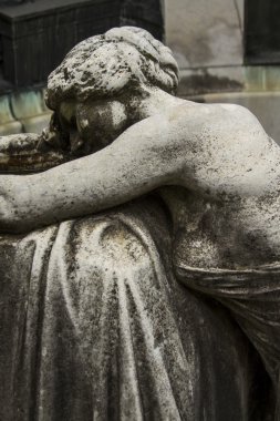 Mezarlık veya Recoleta Hıristiyan kadın heykeli