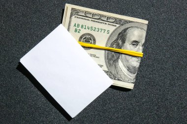 Fotokopi alanı için kağıt banknotlu bir dolar. Tasarruf yatırımı, maaş. Finans konsepti. Zenginlik ve refah finansmanı iş bütçesi