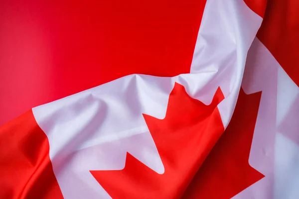 加拿大国旗The National Flag Canada 加拿大国旗或枫叶复制的文字空间 游客或爱国心 国际关系概念 独立日 — 图库照片