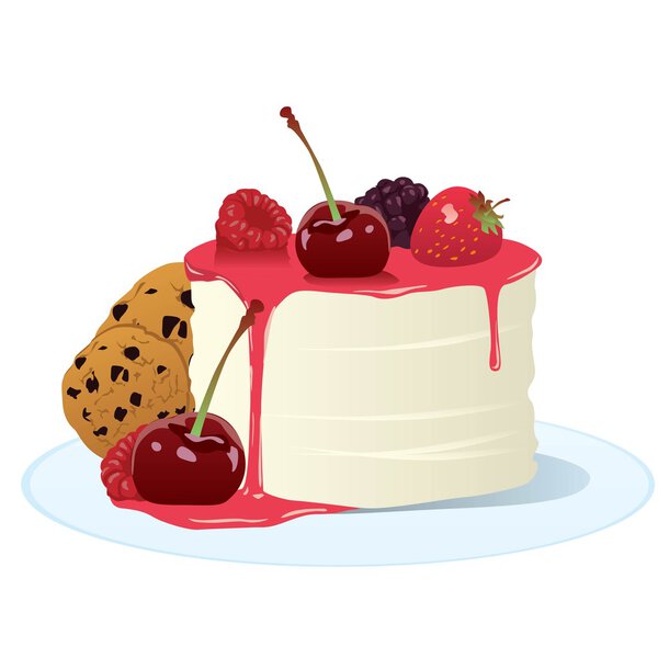 Торт с ягодами и фруктами
