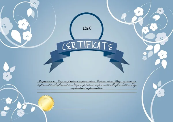 Certificato — Vettoriale Stock