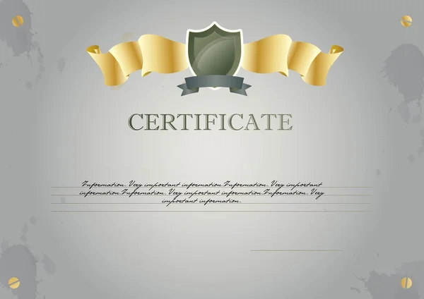 Certificato — Vettoriale Stock