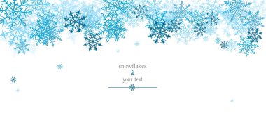 winter print with blue snowflakes clipart