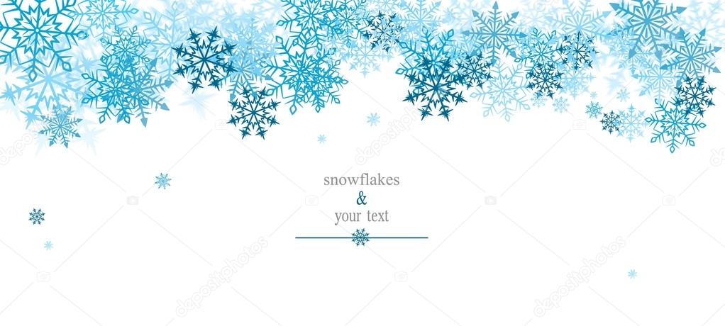 winter print with blue snowflakes