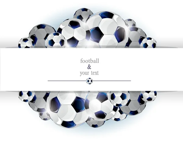 Estampado de fútbol con bolas en blanco y negro — Vector de stock