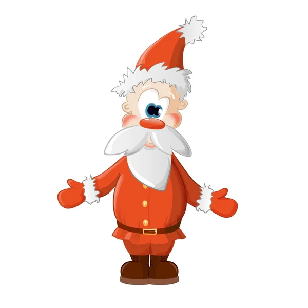 Santa claus in rood pak — Stockvector