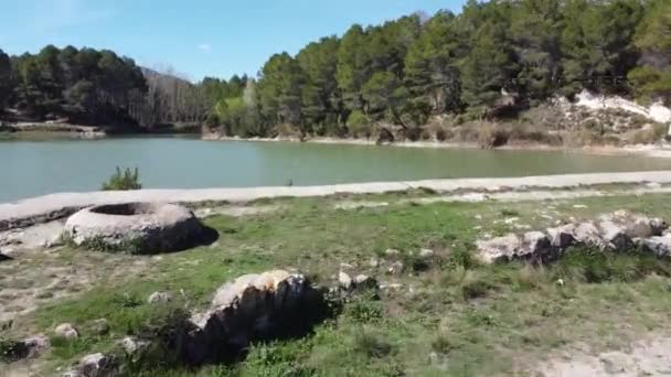 Alicante España Marzo 2021 Aerial Drone Shot Volando Sobre Embalse — Vídeos de Stock