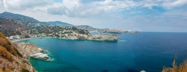 Ligaria Sahili Panoraması. Agia Pelagia, Heraklion, Girit yakınlarındaki Lygaria Körfezi.