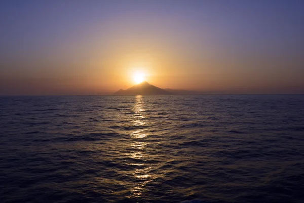 Grecia, tramonto sul Monte Athos — Foto Stock