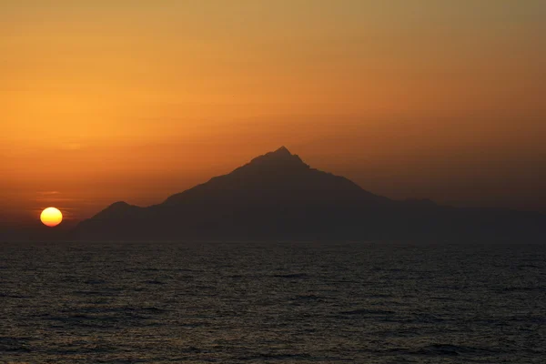 Grecia, tramonto sulla penisola di Athos — Foto Stock