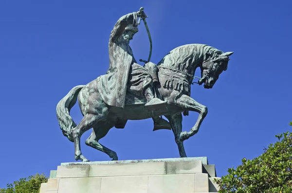 Greece, Kavala, equestrian monument — Stock Photo, Image