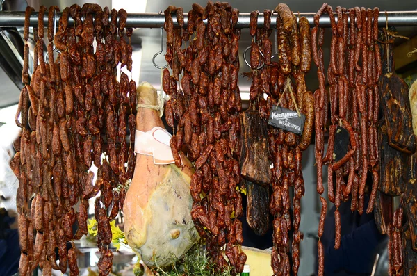 Österrike, mat, skinka och korv — Stockfoto