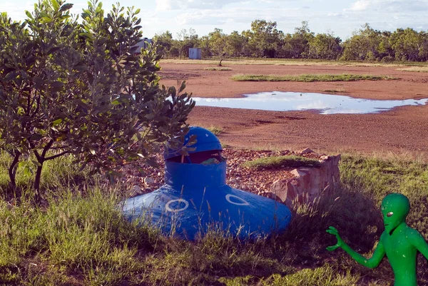 Wycliffe Well Avustralya Nisan 2010 Avustralya Ufo Merkezi Nde Uçan — Stok fotoğraf